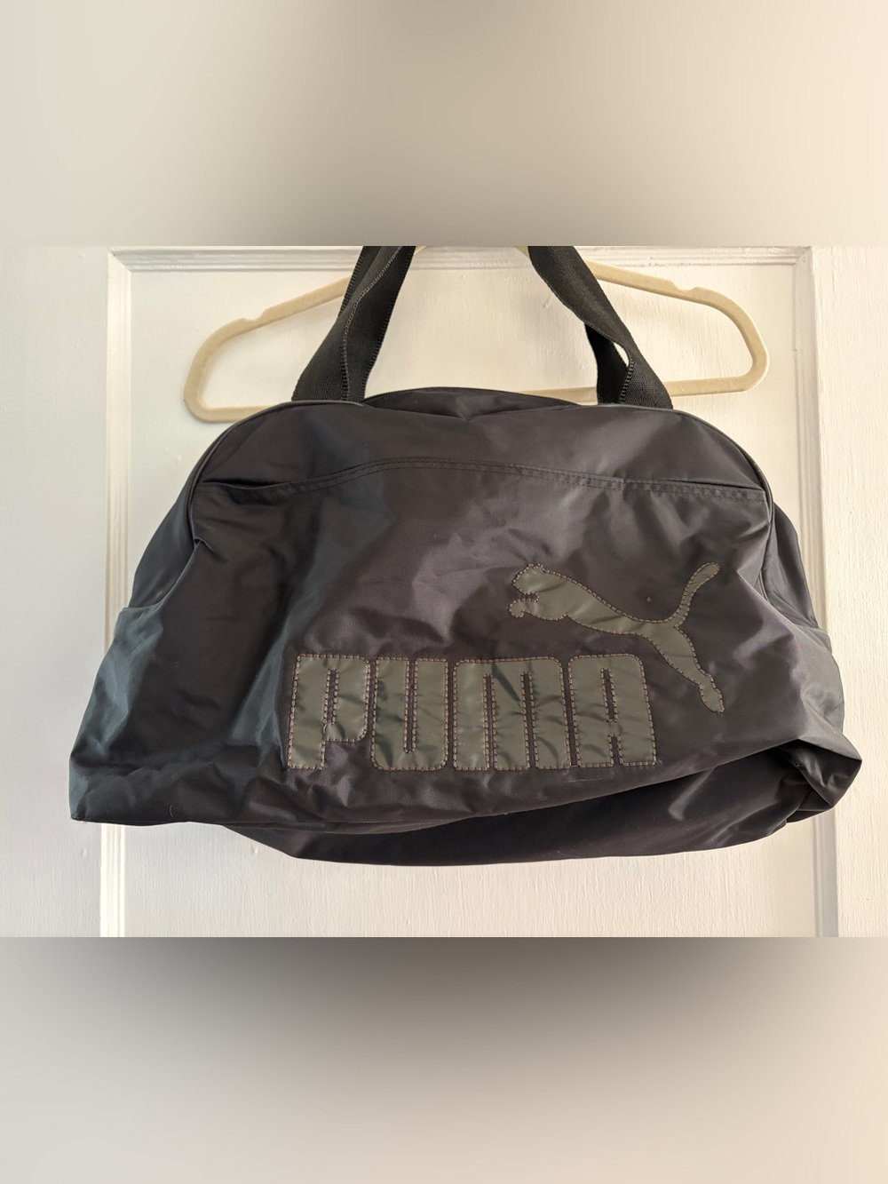 Puma Black Nylon Duffel Bag with Logo